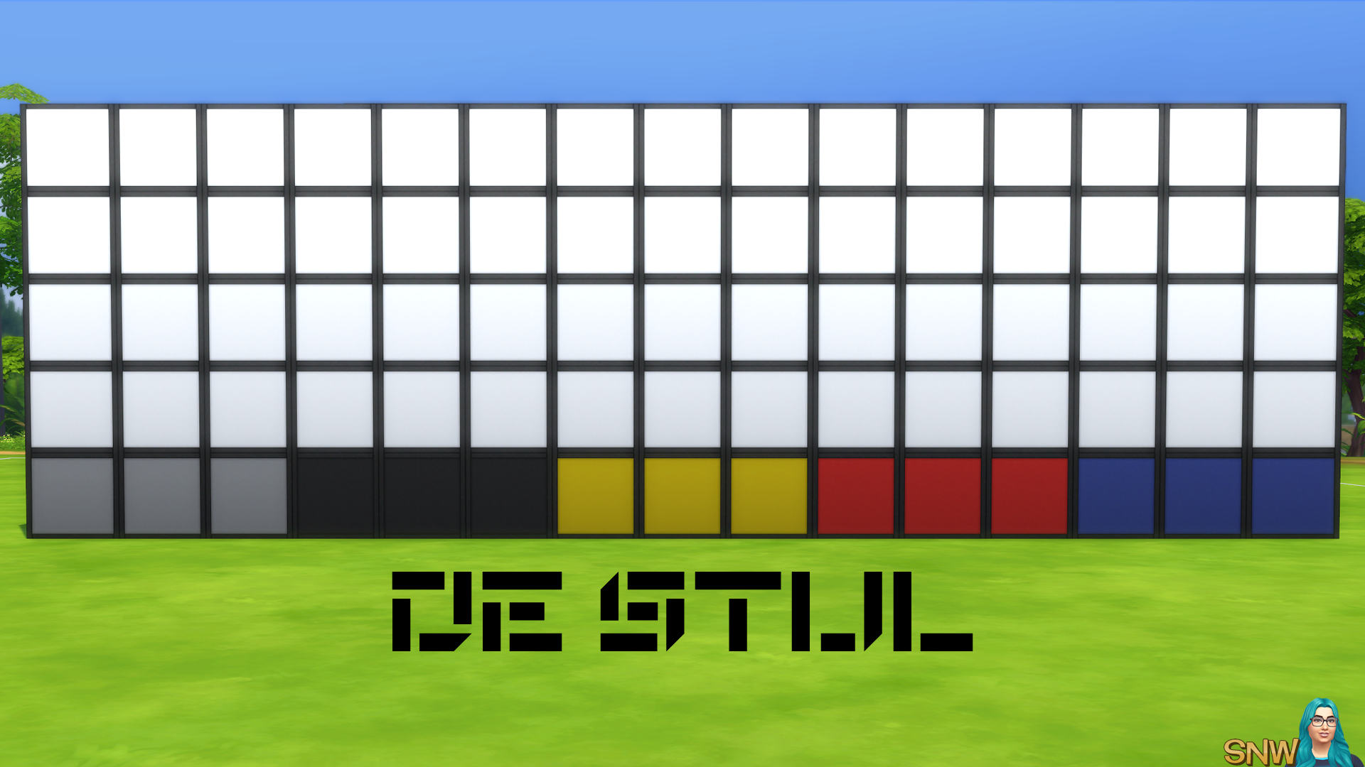 De Stijl Walls for The Sims 4