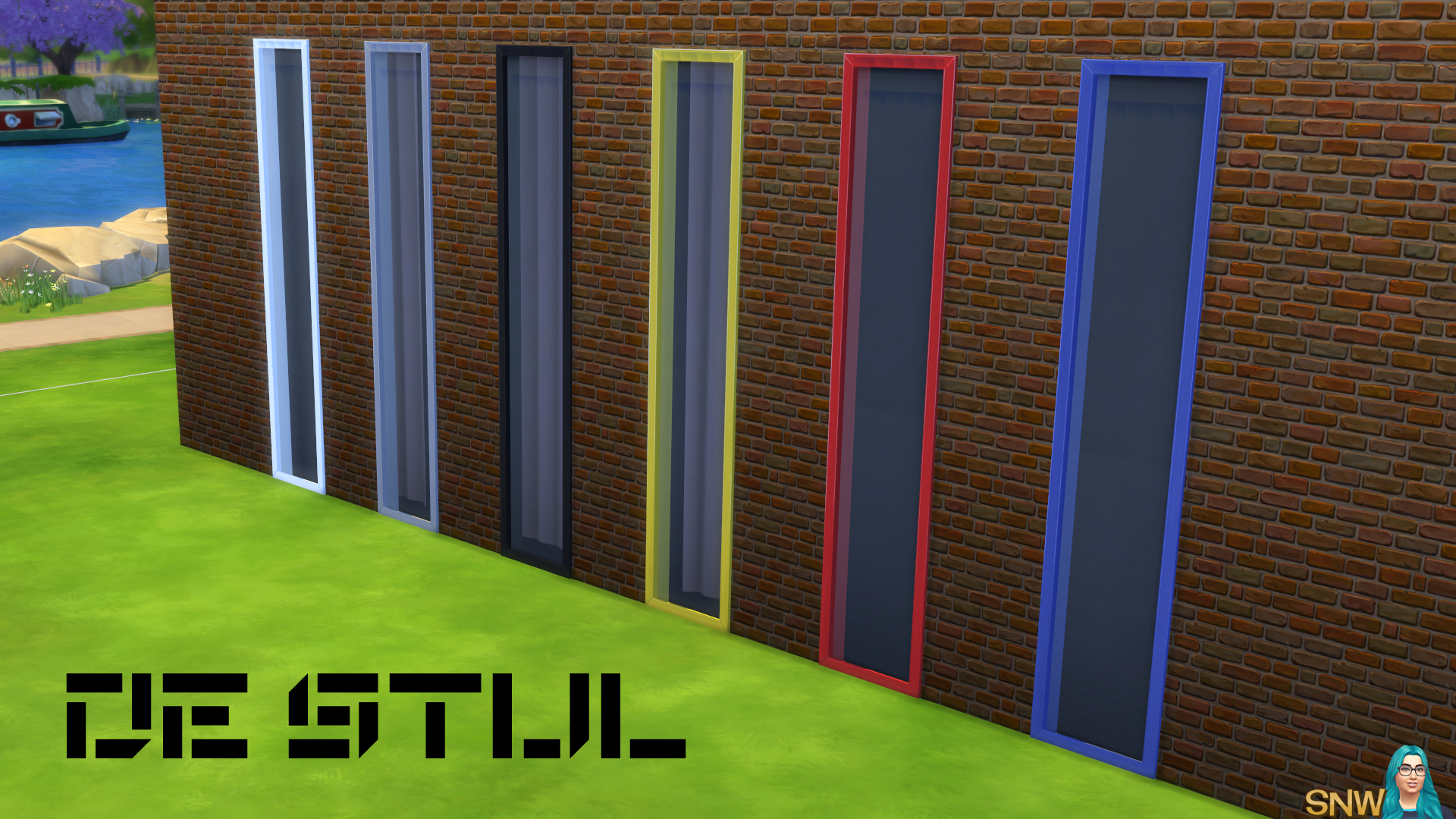 De Stijl Windows for The Sims 4